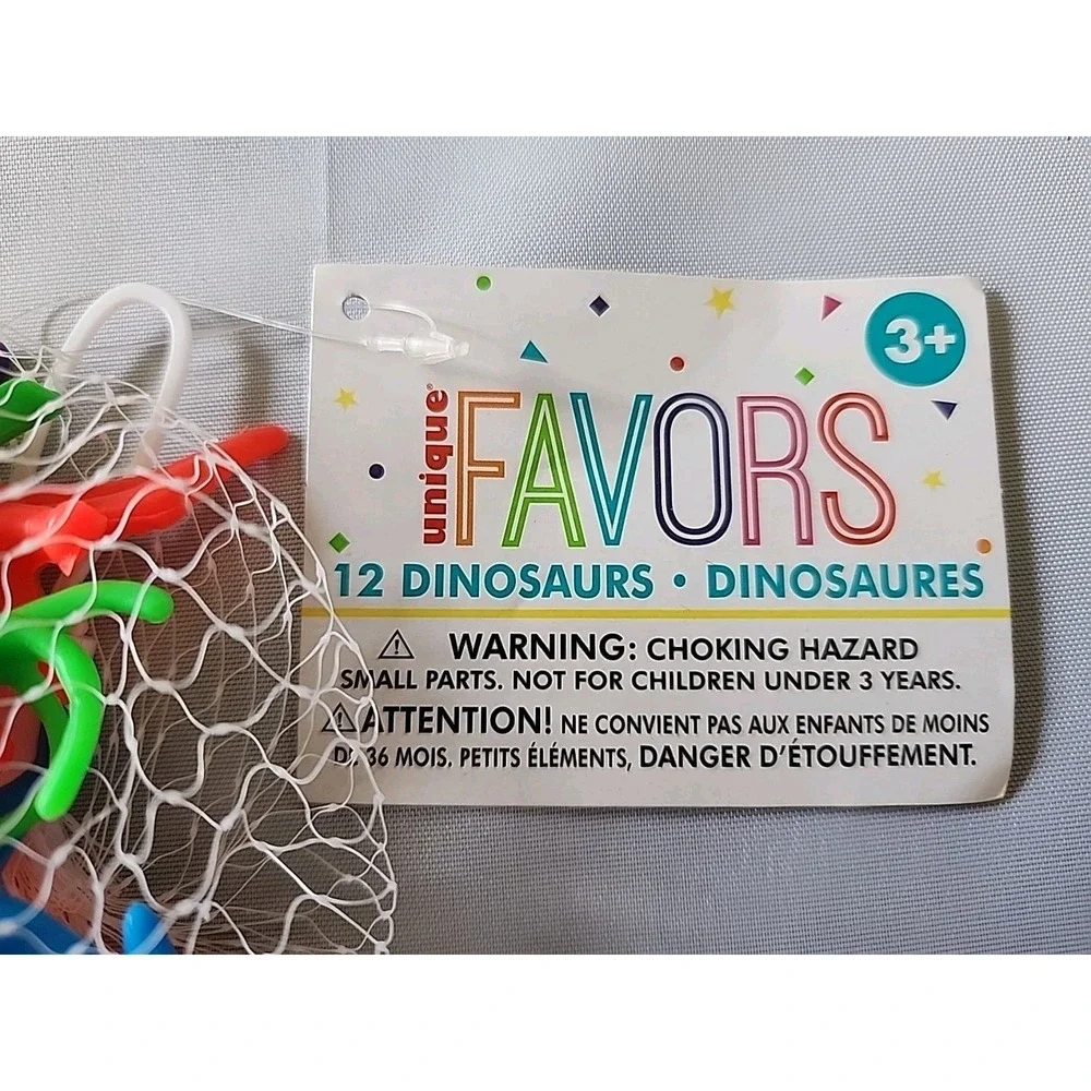 12pc Dinosaur Party Favors Fun Colors Mini Plastic Variety Dinosaurs Cake Topper